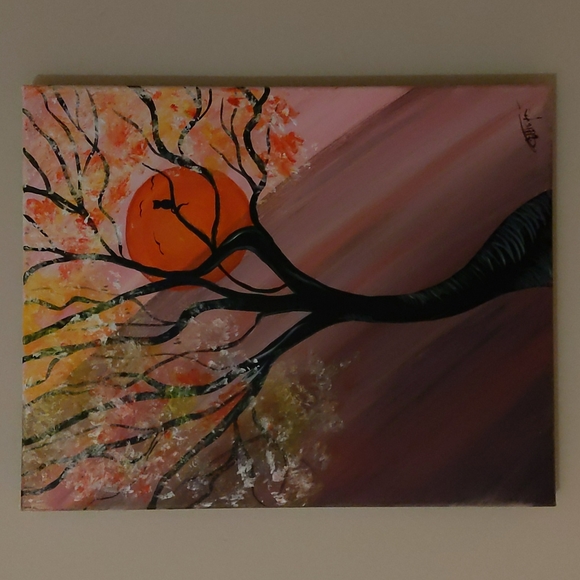 Spooky Night Original Acrylic Painting - Picture 2 of 2